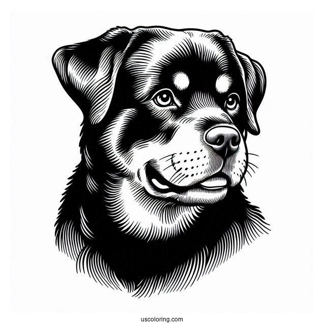 Rottweiler Dog Coloring Page