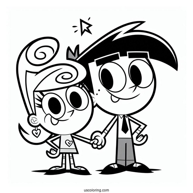 Nickelodeon Coloring Page Of The Fairly OddParents For Kids