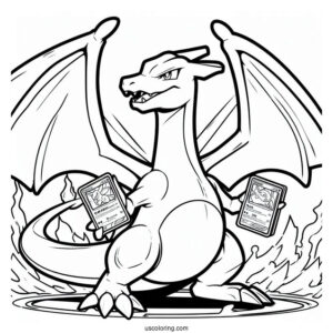 Coloring Page Of Charizard Pokemon Card