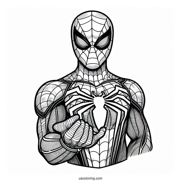 Spider-Man In Web Suit To Color