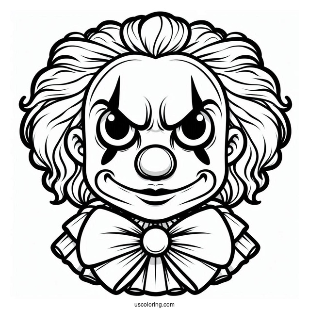 Halloween Clown with Scary Smile to Color