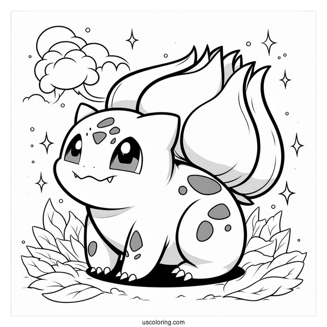 Anime Style Bulbasaur Coloring Page