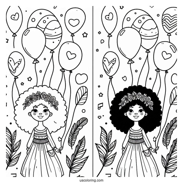 Floating Balloons To Color For Kids