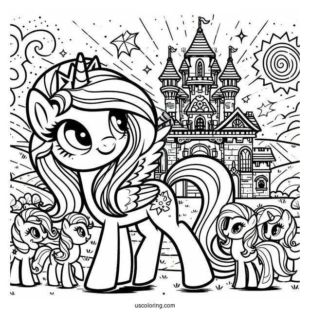 Sunny Starscout and My Little Pony Friends with Castle