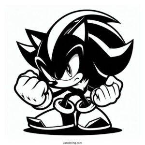 Angry Shadow Coloring Page Making A Fist