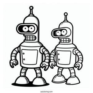 Bender The Robot From Futurama To Color