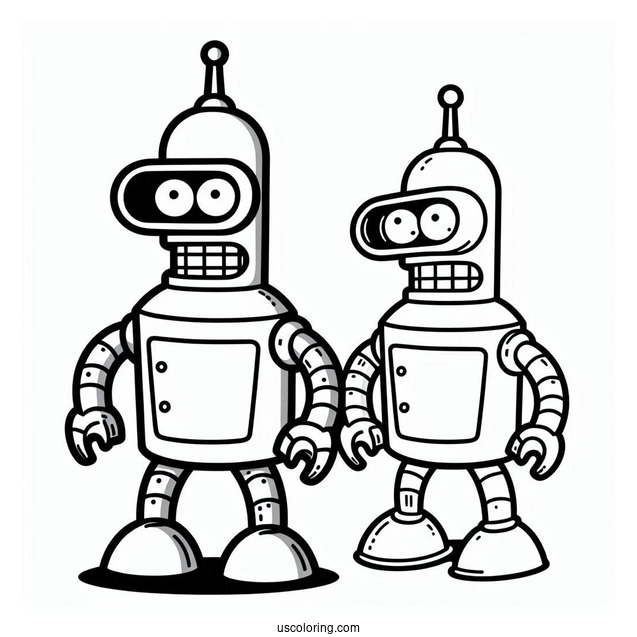 Bender The Robot From Futurama To Color