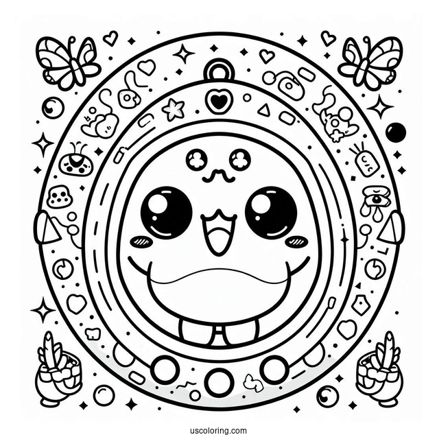 Kuchipatchi In Tamagotchi Coloring Pages Console For Preschoolers