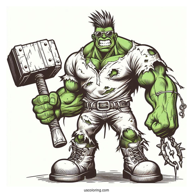 Vintage Incredible Hulk Coloring In