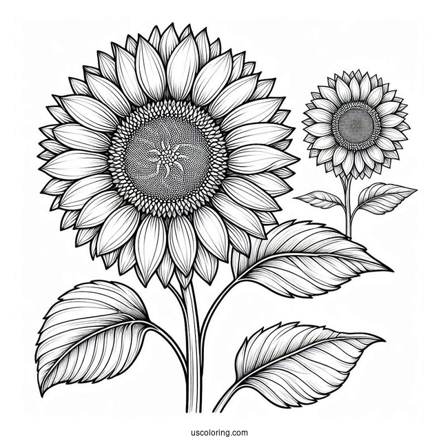 Big Sunflower Coloring Sheet
