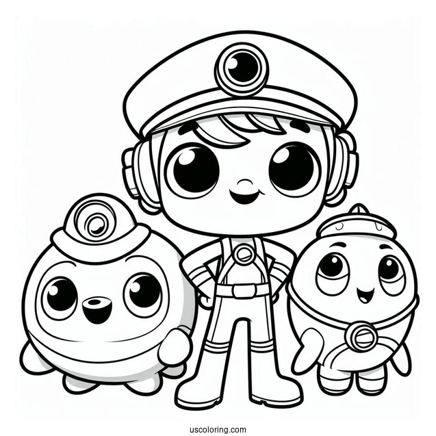 Octonauts Octonauts Coloring Page Of Inkling, Sandy, Captain Barnacles, And Kwazii