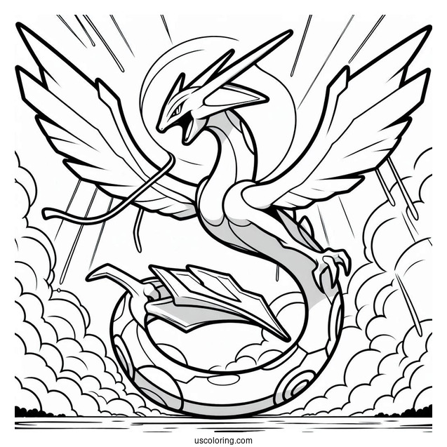 Pokemon Rayquaza In The Sky