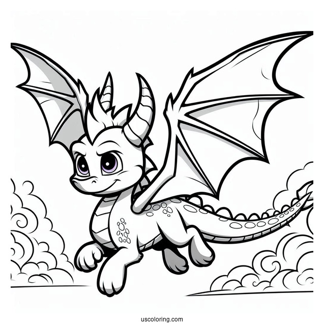 Sypro Coloring Page Flying In The Sky