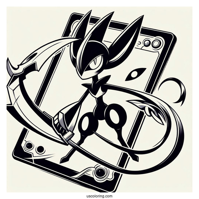 Greninja Shadow Knife Pokemon Card Coloring Page For Kids