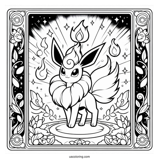 Flareon Incandescent Awakening Pokemon Card Coloring Page