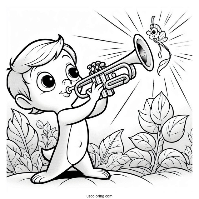 Louis Playing Trumpet With Ray
