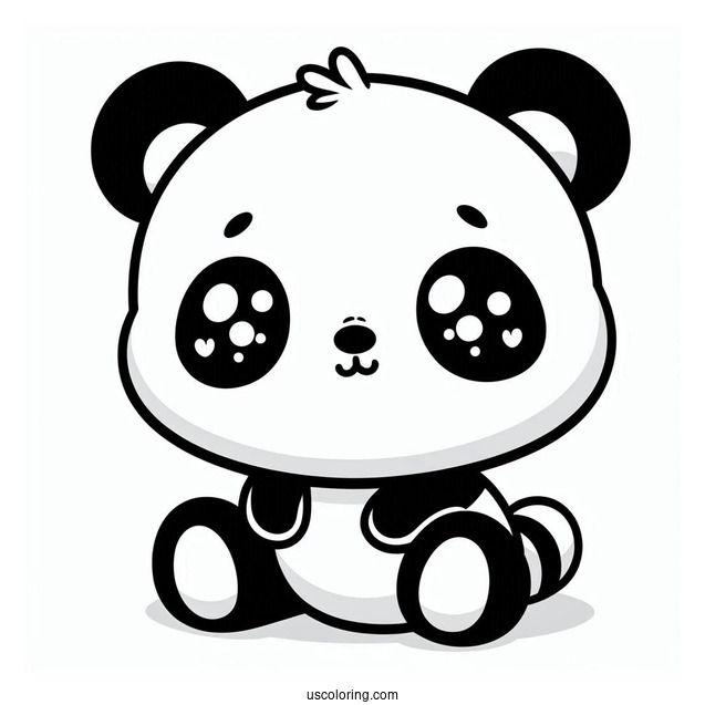 Cute Panda Teddy To Color For Kids