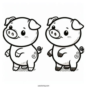 Simple Cartoon Pig To Color For Preschoolers