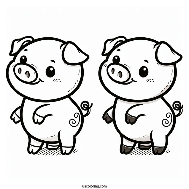 Simple Cartoon Pig To Color For Preschoolers