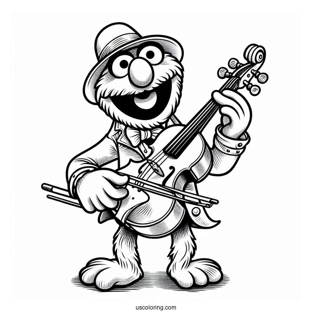 Muppets Coloring Page Of Playing Musical Instruments