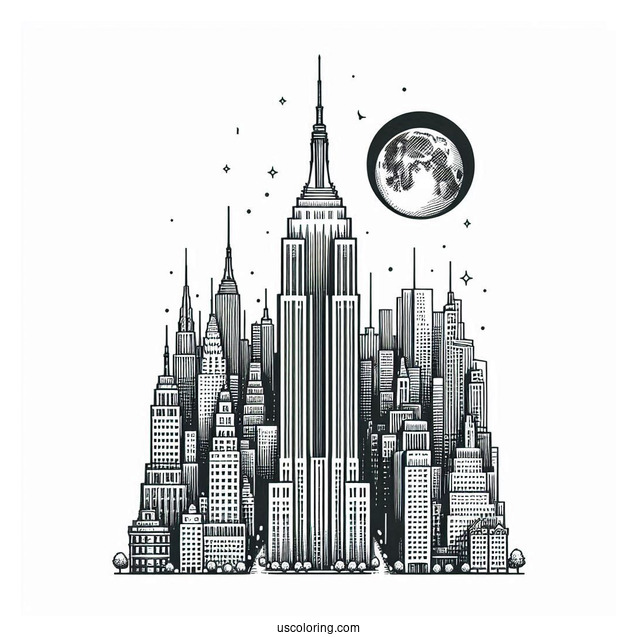 New York Coloring Page Of Empire State Building