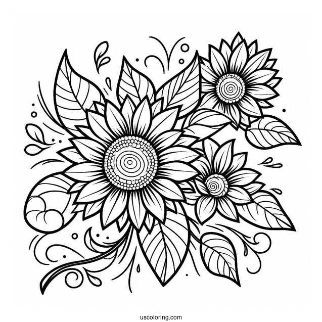 Sunflower Coloring Sheet For Kids