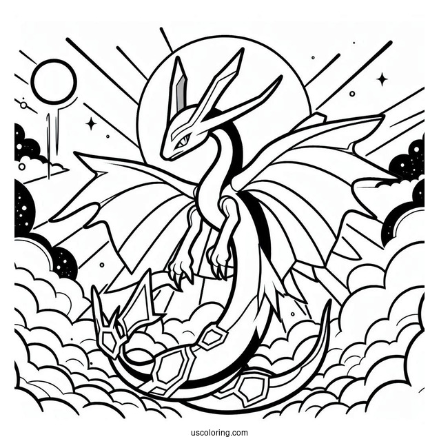 Pokemon Rayquaza In The Sky
