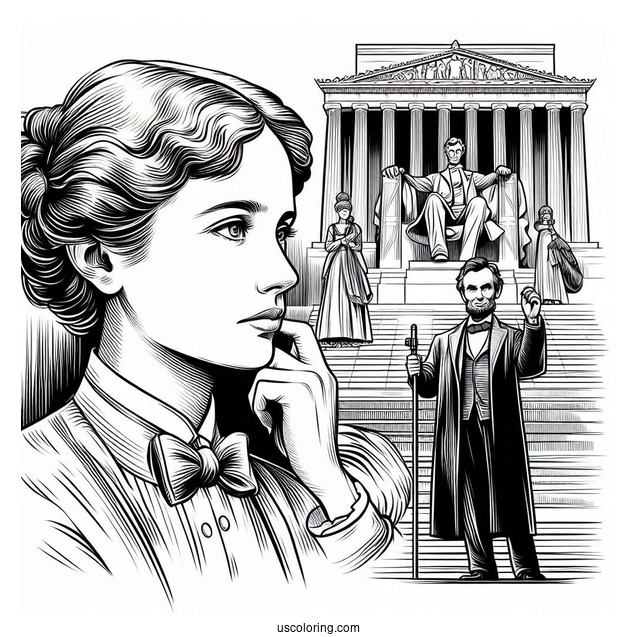 President Coloring Page Of Easy Lincoln Memorial