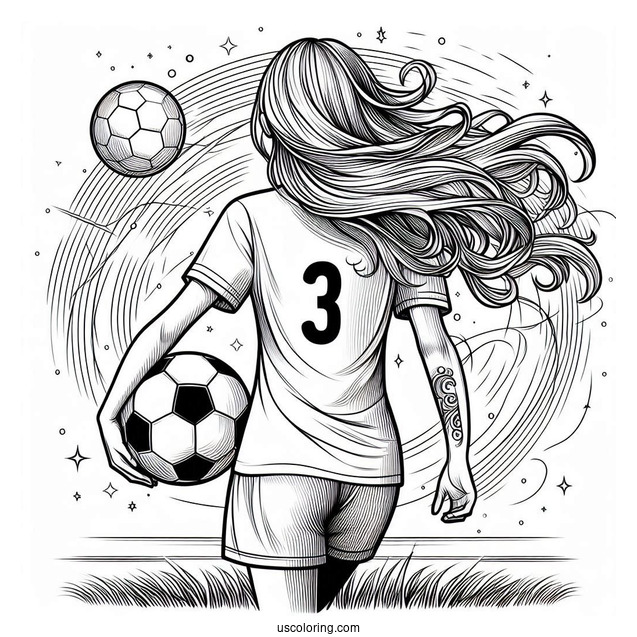 Back Of a Soccer Player Holding a Ball