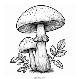 Honeycup Mushroom Coloring Page