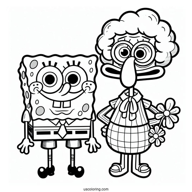 Harold and Margaret SquarePants SpongeBob Coloring Page