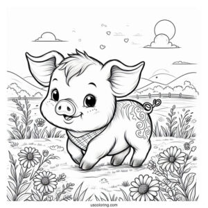 Babe The Pig Walking In Field