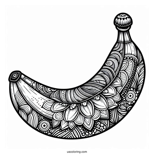 Full Page Banana Coloring Page Mandala