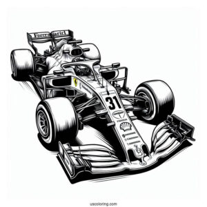 F1 Coloring Page Ferrari Race Car