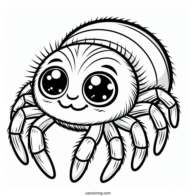 Cute Jumping Spider Coloring Page For Kids