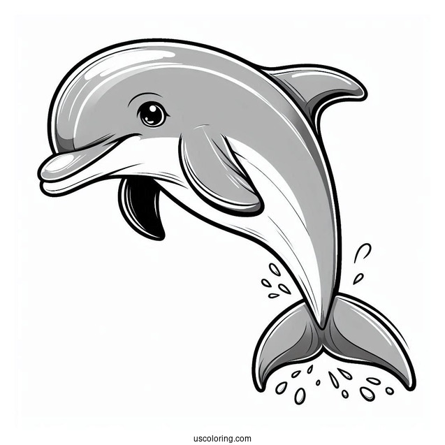 Common Bottlenose Dolphin Coloring Page