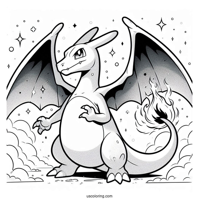 Radiant Charizard Pokemon Card Coloring Page