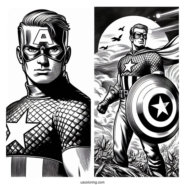 Vintage Themed Captain America From Comic Book