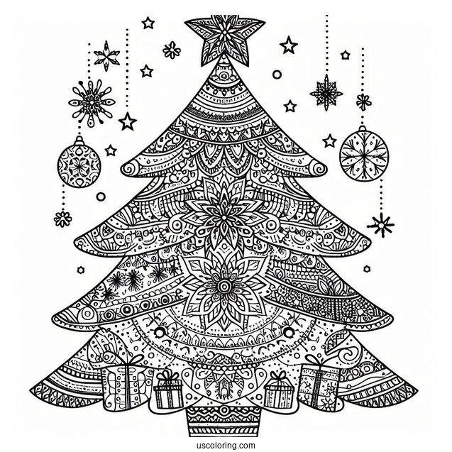 Relaxing Christmas Tree Mandala