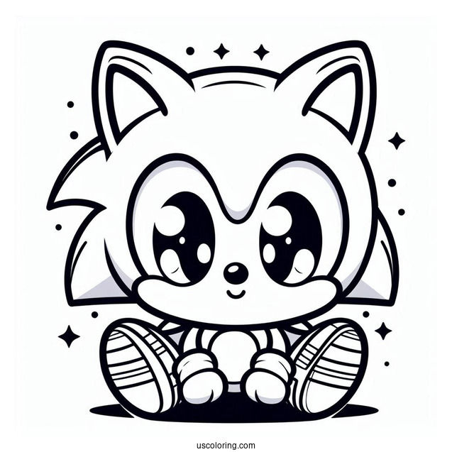 Cute Baby Sonic Cartoon To Color