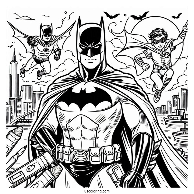 Batman And Robin Coloring Sheet