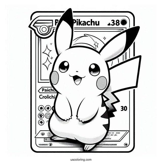 Detailed Pokemon Card Of Pikachu