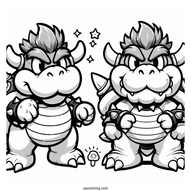 Bowser With Iconic Nintendo Characters