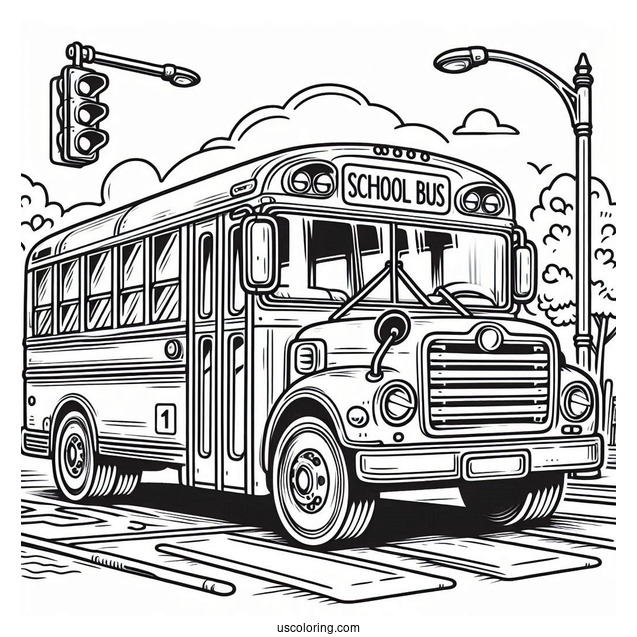 Public Transit Bus Coloring Page