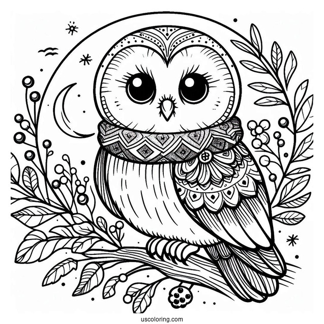 Simple Barn Owl To Color