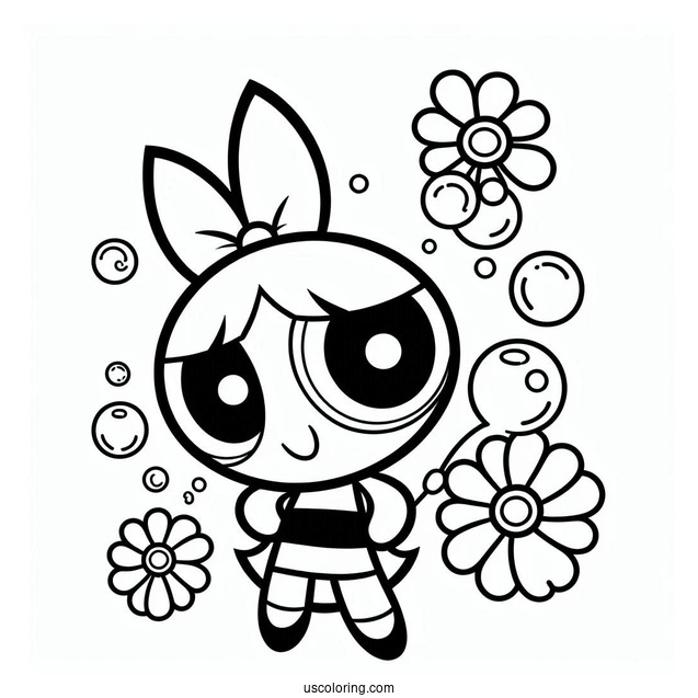 Blossom, Bubbles And Buttercup Coloring Page