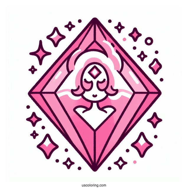 Steven Universe Coloring Page Of Simple Pink Diamond Outline