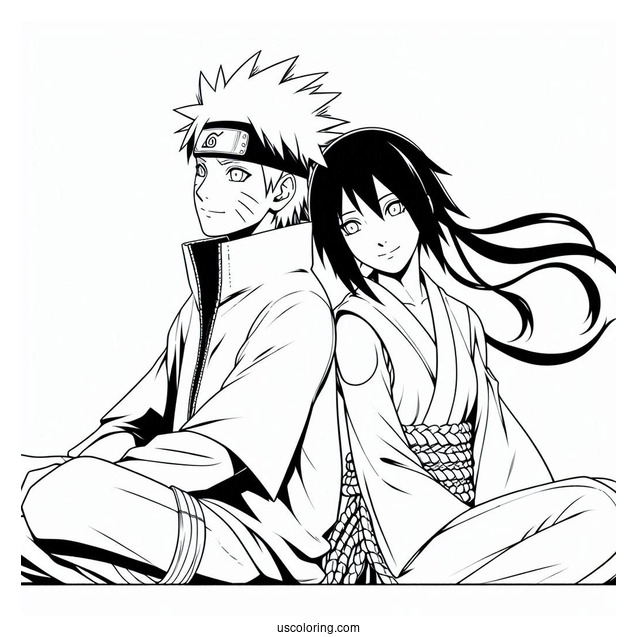 Easy Naruto And Sasuke Coloring Page For Kids