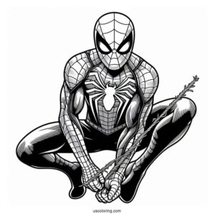 Spider-Man In Web Suit To Color