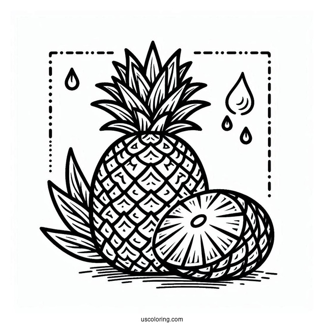Sliced Pineapple Coloring Picture